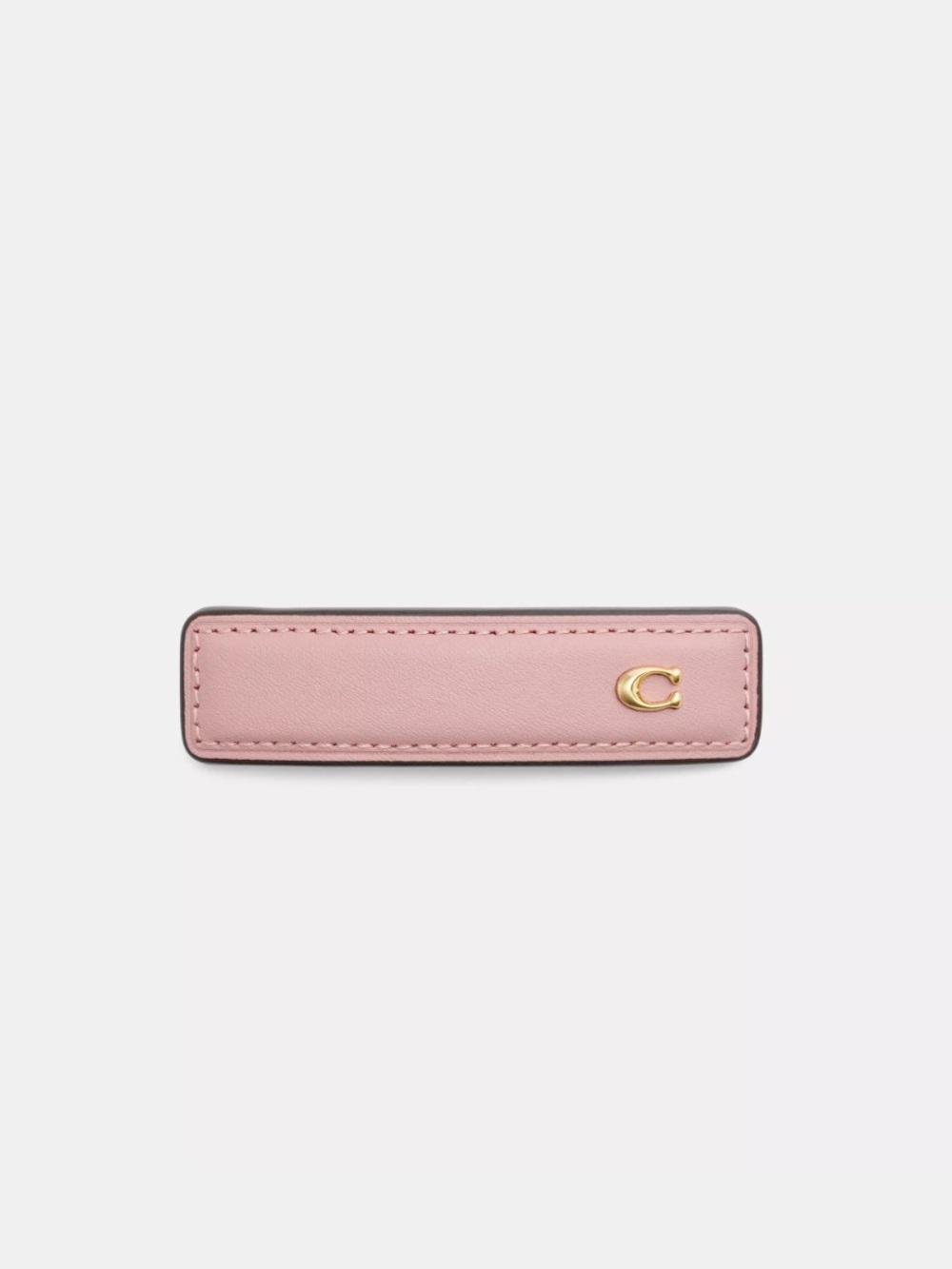 Coach Leather Barrette Signature Leather New Blush Pink 3.5”